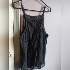 Torrid 3 Black Lace High-Neck Tank Top